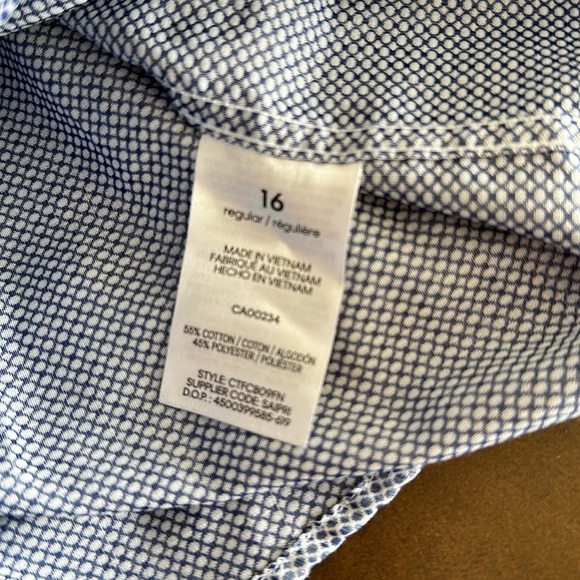 Blue circle print Calvin Klein youth 16 dress shirt - Picture 6 of 6